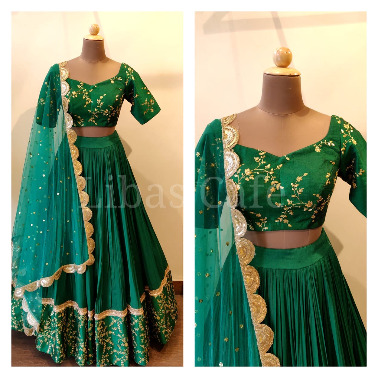 Bottle Green Lehenga